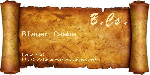 Blayer Csaba névjegykártya
